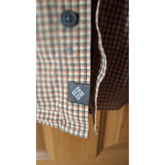 Columbia Sportswear Men's Size X Large Orange‎ Plaid Long Sleeve Shirt - Picture 4 of 9